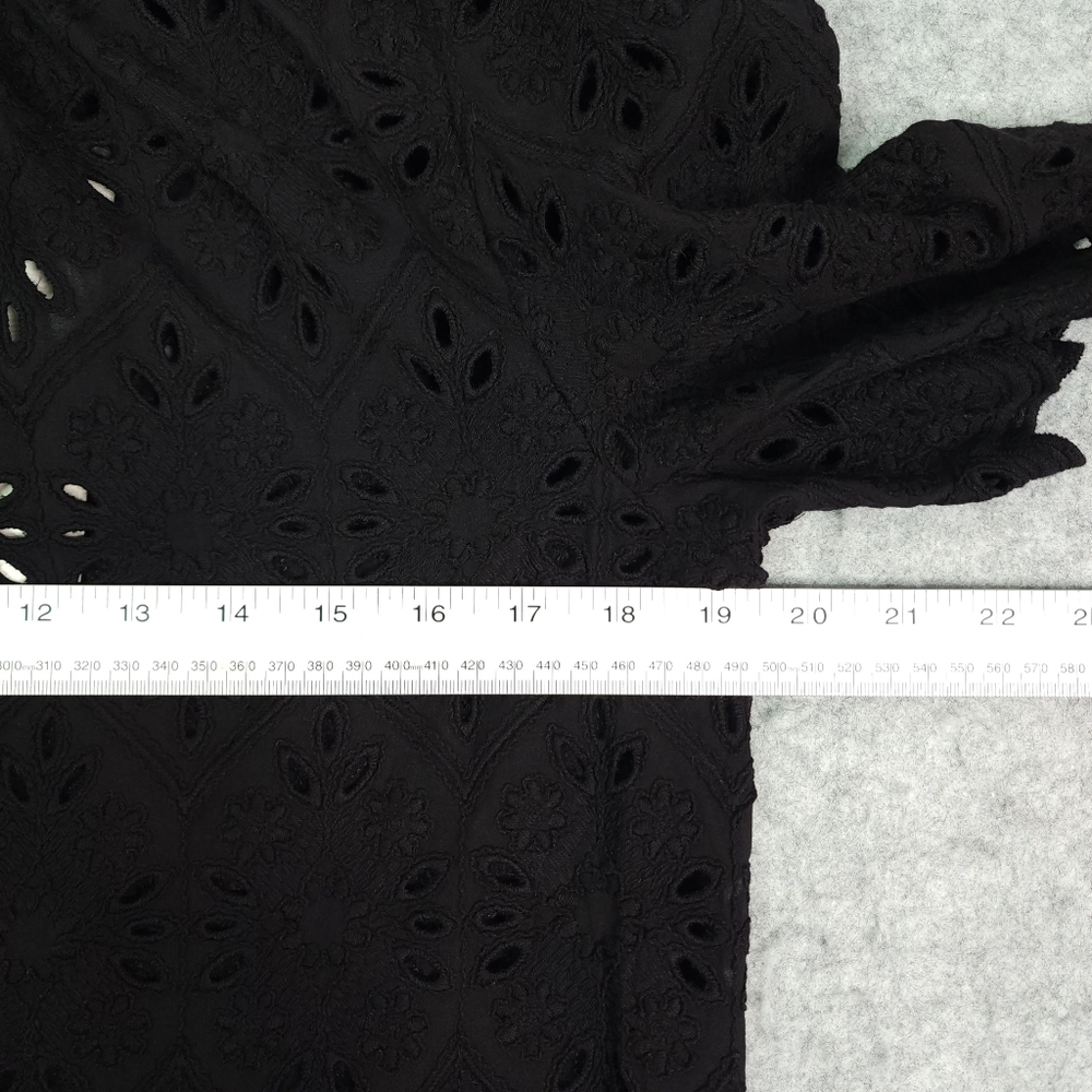 Sezane Court Louison Black Eyelet Short Sleeve Shift Dress US 6/FR 38 - Picture 8 of 9